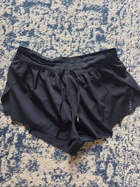 Women's Black Athletic Running Shorts with Drawstring